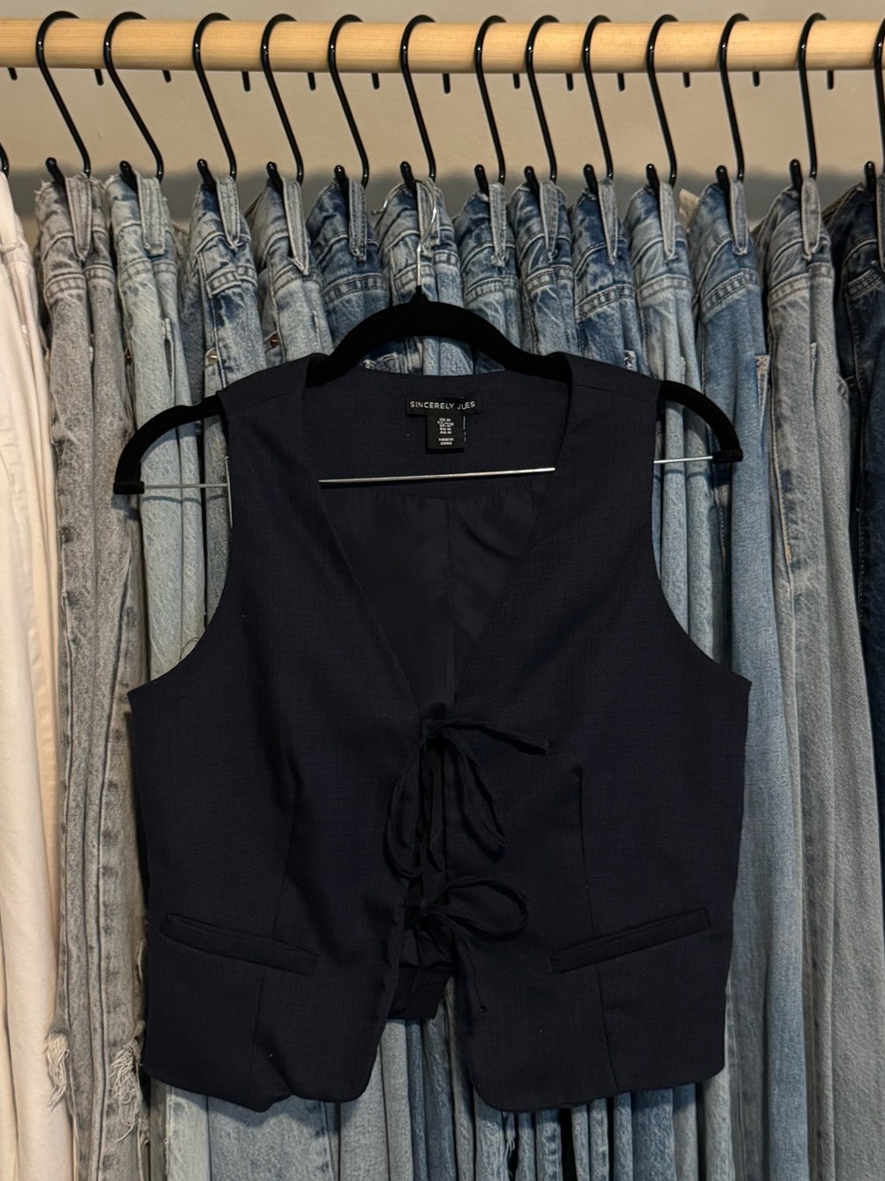 Navy Lace-Up Waistcoat Vest